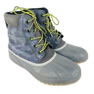 Sorel Winter Boots Boys Youth Size 6 Cheyanne II Snow Duck NY1891-286 Camo Gray